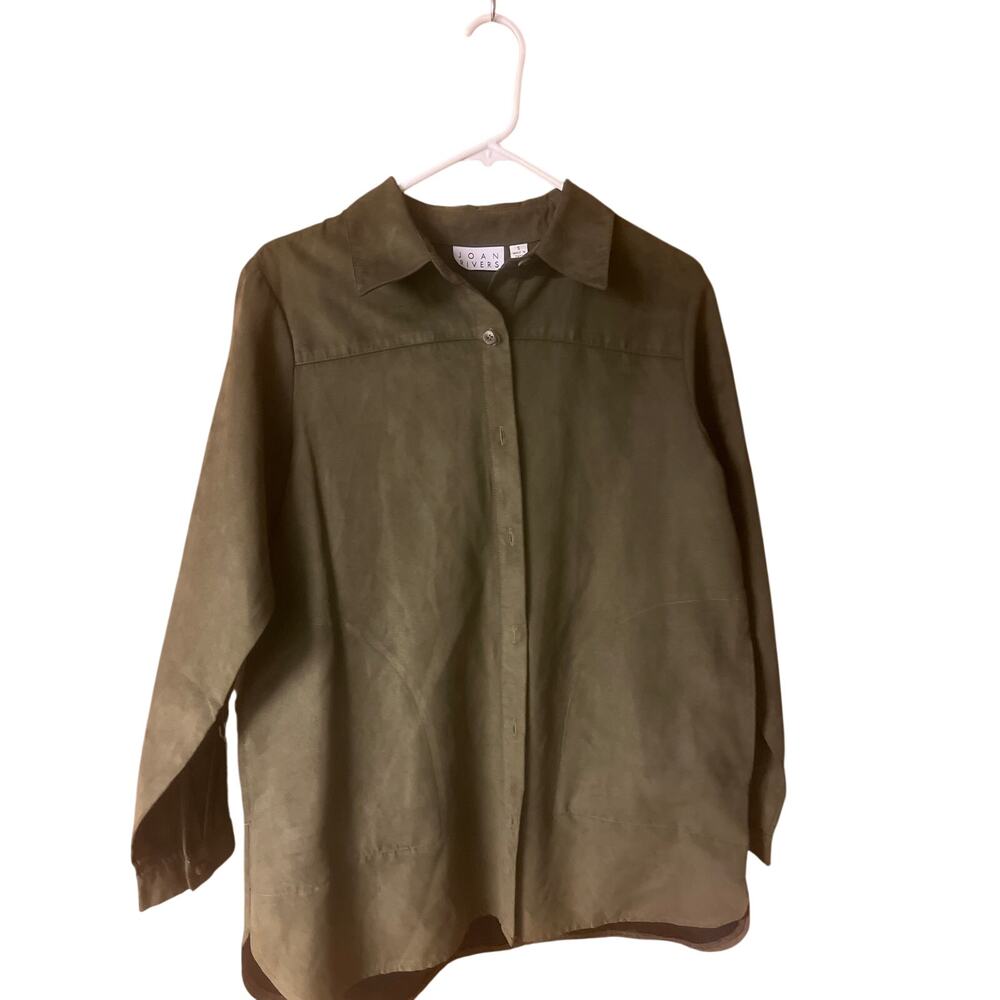 Joan Rivers Classics Collection Faux Suede Button-Front Shirt Jacket